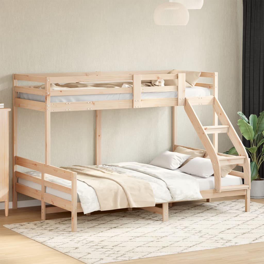 vidaXL Solid Pine Wood Bunk Bed 80x200/140x200 cm