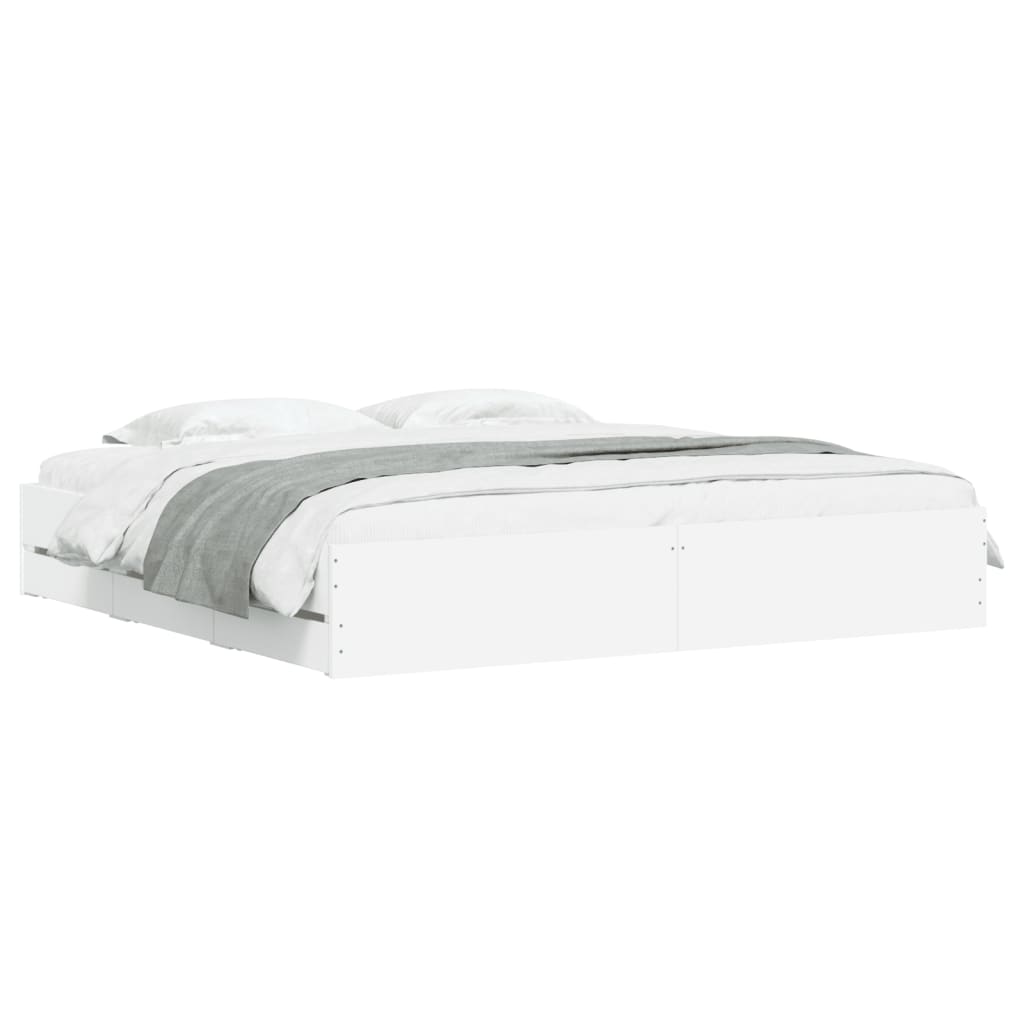 vidaXL Bedframe met lades bewerkt hout wit 200x200 cm