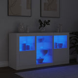 vidaXL Dressoir met LED-verlichting 123x37x67 cm wit