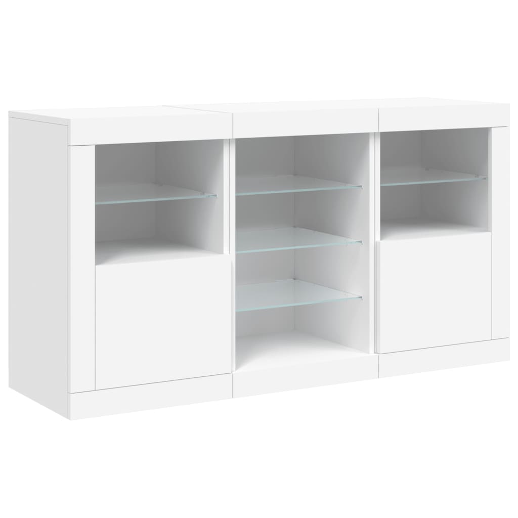 vidaXL Dressoir met LED-verlichting 123x37x67 cm wit
