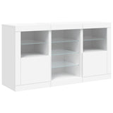 vidaXL Dressoir met LED-verlichting 123x37x67 cm wit