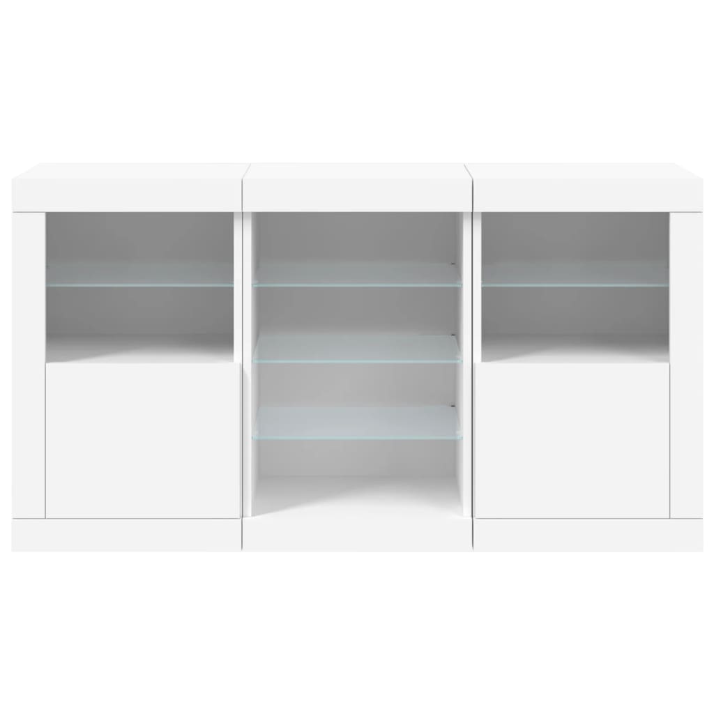 vidaXL Dressoir met LED-verlichting 123x37x67 cm wit