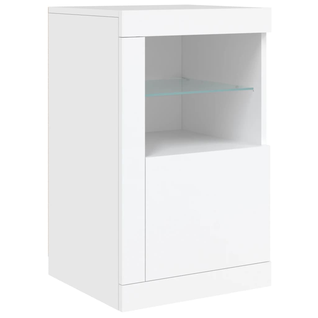 vidaXL Dressoir met LED-verlichting 123x37x67 cm wit