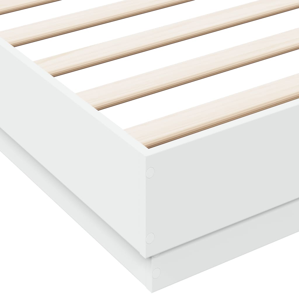 vidaXL Bedframe met LED-verlichting wit 200x200 cm