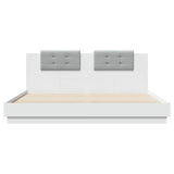 vidaXL Bedframe met hoofdeinde bewerkt hout wit 200x200 cm
