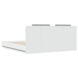 vidaXL Bedframe met hoofdeinde bewerkt hout wit 200x200 cm
