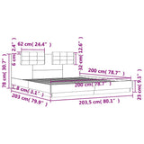 vidaXL Bedframe met hoofdeinde bewerkt hout wit 200x200 cm