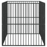 vidaXL Dog Kennel 4 Panels Powder-Coated Steel Black