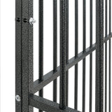 vidaXL Dog Kennel 4 Panels Powder-Coated Steel Black