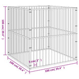 vidaXL Dog Kennel 4 Panels Powder-Coated Steel Black