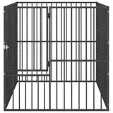 vidaXL Dog Kennel 4 Panels Powder-Coated Steel Black