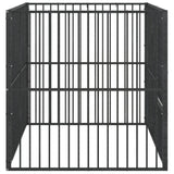 vidaXL Dog Kennel 4 Panels Powder-Coated Steel Black