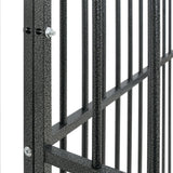 vidaXL Dog Kennel 4 Panels Powder-Coated Steel Black