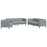 vidaXL 3-piece Lounge Set fabric light grey