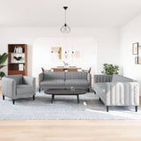 vidaXL 3-piece Lounge Set fabric light grey