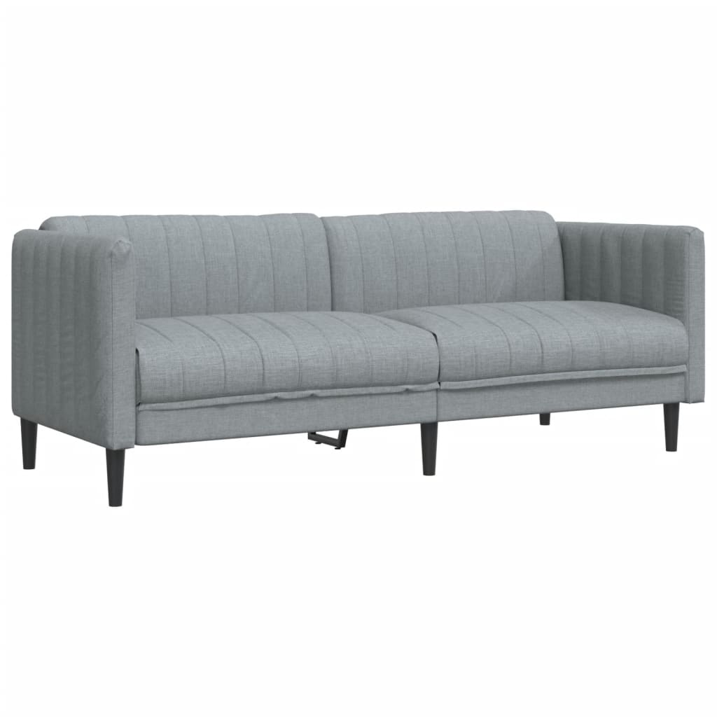 vidaXL 3-piece Lounge Set fabric light grey