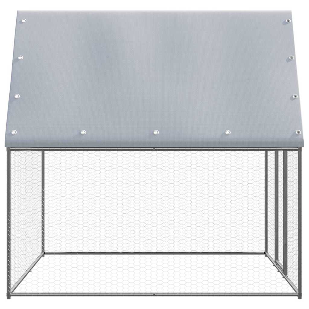 vidaXL Chicken Coop 2x2x2 m Galvanized Steel Silver and Grey