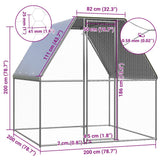 vidaXL Chicken Coop 2x2x2 m Galvanized Steel Silver and Grey