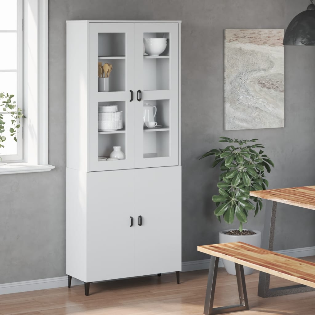 vidaXL Opzetkast VIKEN bewerkt hout wit