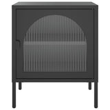 vidaXL Nachtkastjes 2 st 50x35x60 cm glas en staal zwart