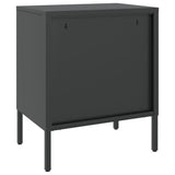 vidaXL Nachtkastjes 2 st 50x35x60 cm glas en staal zwart