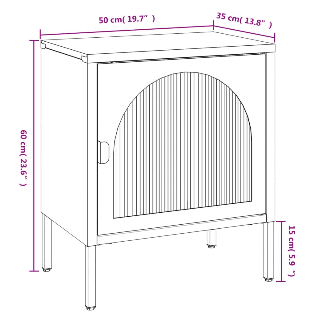 vidaXL Nachtkastjes 2 st 50x35x60 cm glas en staal zwart