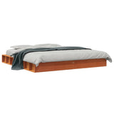 vidaXL Cadre de lit sans matelas massif vert grenenhout wasbruin 200x200 cm