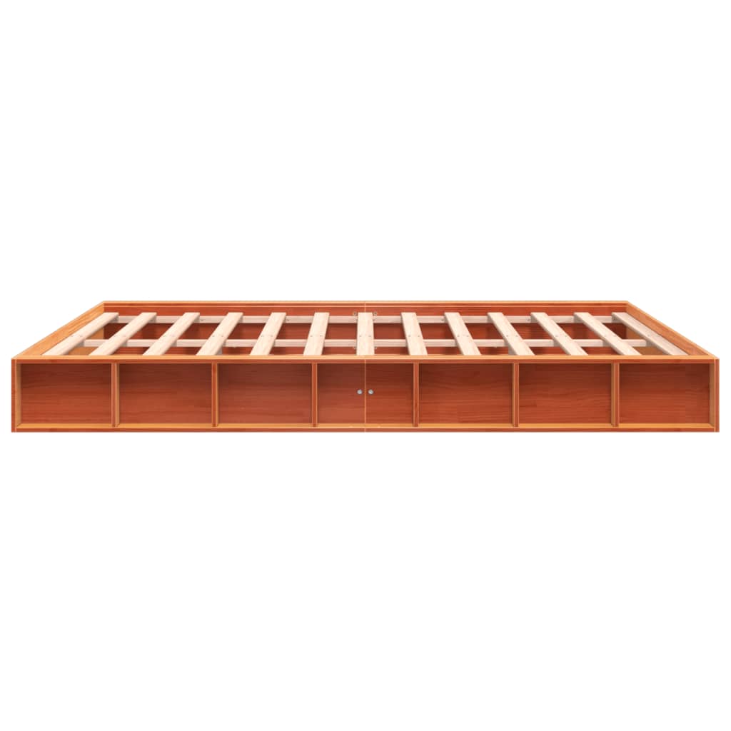 vidaXL Cadre de lit sans matelas massif vert grenenhout wasbruin 200x200 cm
