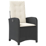vidaXL 3-Piece Garden Lounge Set with Cushions Poly Rattan Black