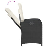 vidaXL 3-Piece Garden Lounge Set with Cushions Poly Rattan Black