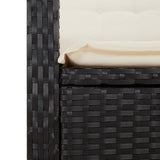 vidaXL 3-Piece Garden Lounge Set with Cushions Poly Rattan Black
