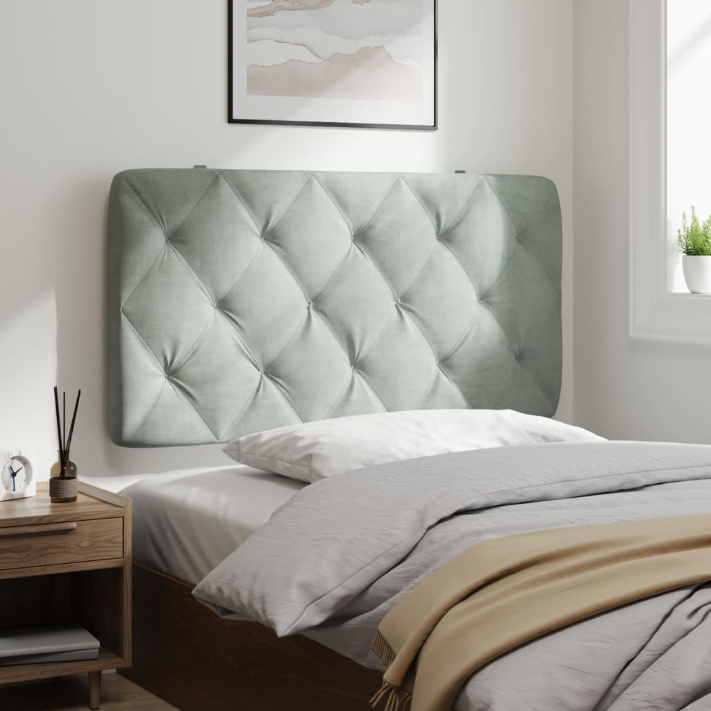 vidaXL Headboard Cushion Light Grey 100 cm Velvet