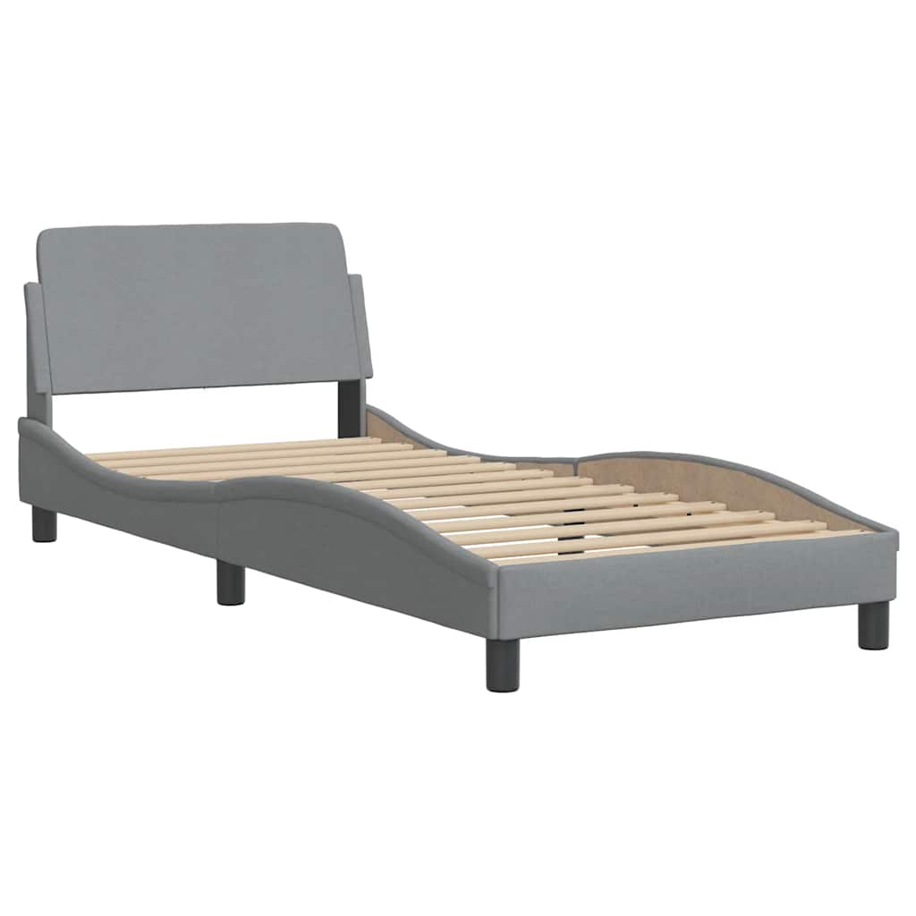 vidaXL Bedframe zonder matras "Hvar" 80x200 cm stof lichtgrijs