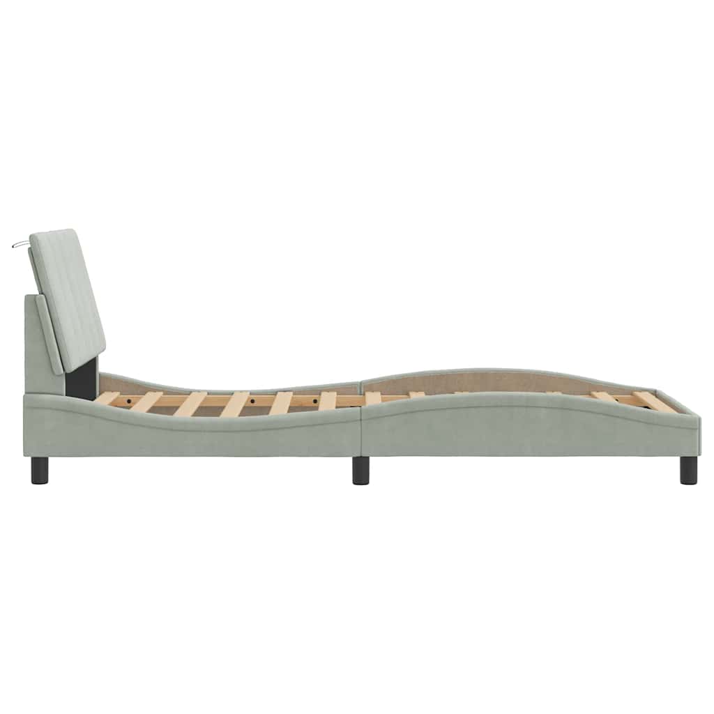 vidaXL Cadre de lit pour matelas "Hanko" 80x200 cm gris clair