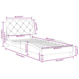 vidaXL Bed Frame without Mattress 80x200 cm Velvet Light Grey