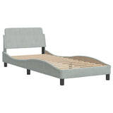 vidaXL Bed Frame without Mattress 80x200 cm Velvet Light Grey