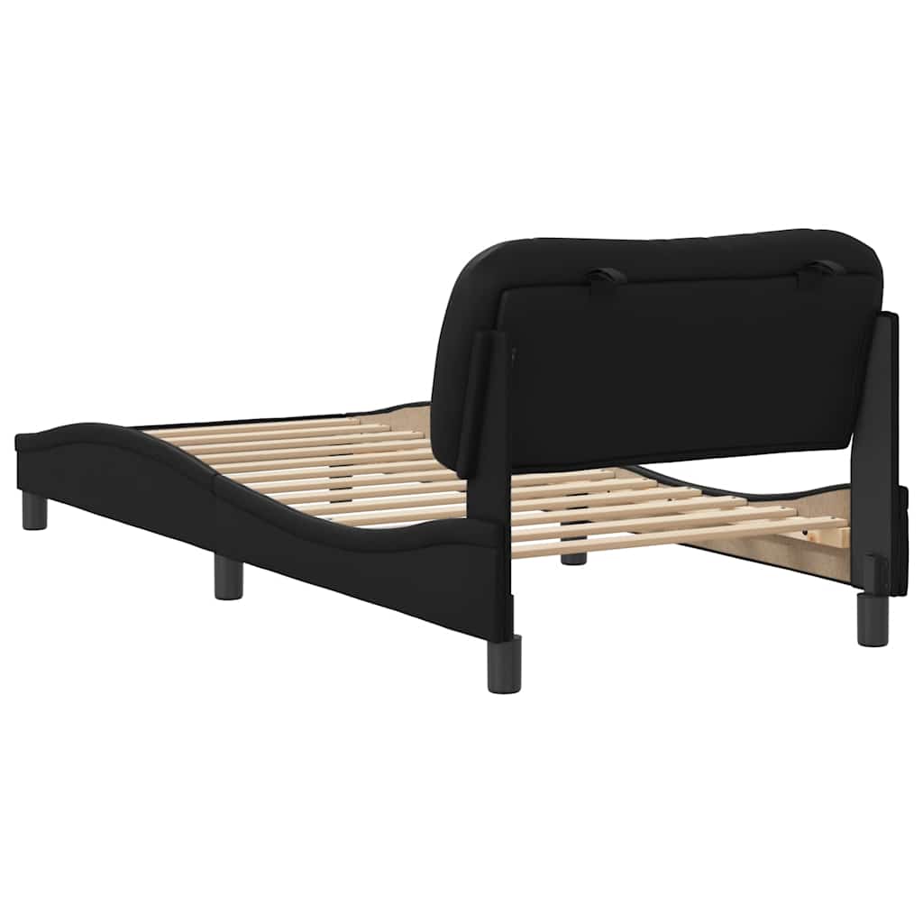vidaXL Cadre de lit avec matelas "Hvar" noir d'art 80x200 cm