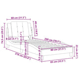 vidaXL Bedframe zonder matras "Zadar" kunstleer zwart 80x200 cm