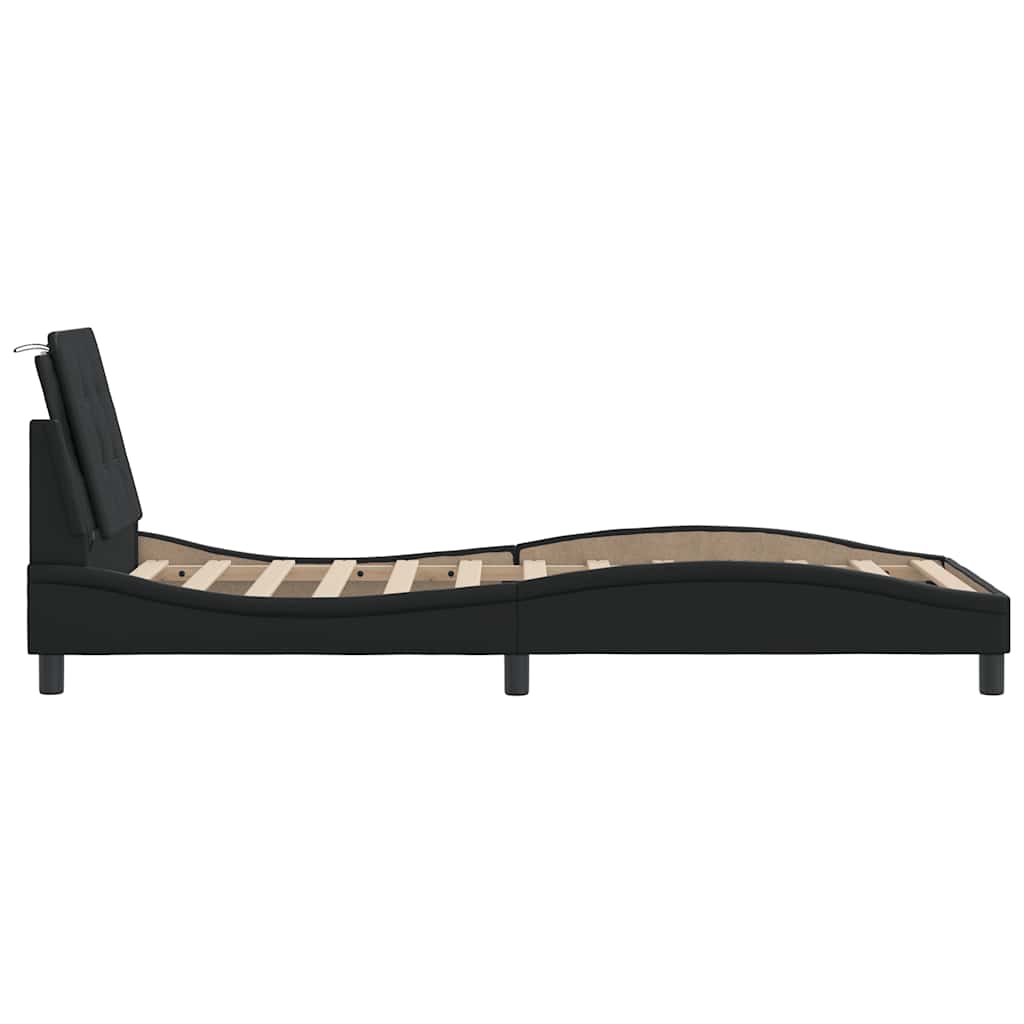 vidaXL Bedframe zonder matras "Zadar" kunstleer zwart 80x200 cm