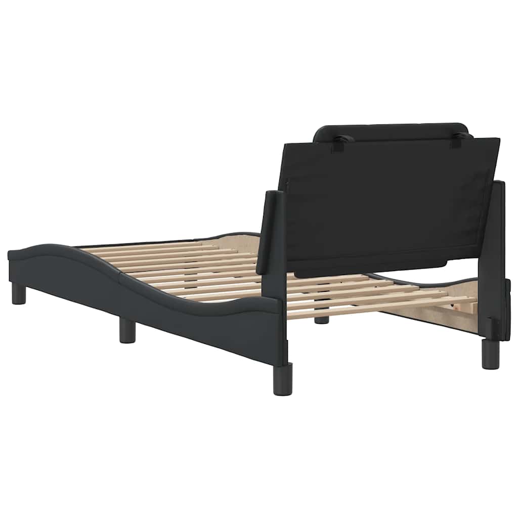 vidaXL Bedframe zonder matras "Zadar" kunstleer zwart 80x200 cm