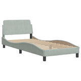 vidaXL Bed met matras "Dover" fluweel lichtgrijs 80x200 cm