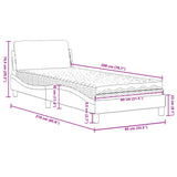 vidaXL Bed met matras "Dover" fluweel lichtgrijs 80x200 cm