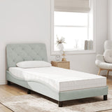 vidaXL Bed met matras fluweel lichtgrijs 80x200 cm