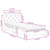 vidaXL Bed met matras fluweel lichtgrijs 80x200 cm