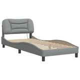 vidaXL Bedframe met LED zonder matras "Hvar" 80x200 cm stof lichtgrijs