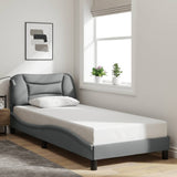 vidaXL Bedframe met LED zonder matras "Hvar" 80x200 cm stof lichtgrijs