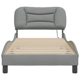 vidaXL Bedframe met LED zonder matras "Hvar" 80x200 cm stof lichtgrijs