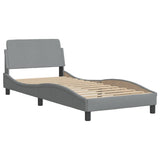 vidaXL Bedframe met LED zonder matras "Hvar" 80x200 cm stof lichtgrijs