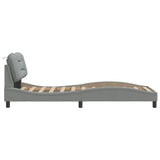 vidaXL Bedframe met LED zonder matras "Hvar" 80x200 cm stof lichtgrijs
