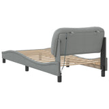 vidaXL Bedframe met LED zonder matras "Hvar" 80x200 cm stof lichtgrijs